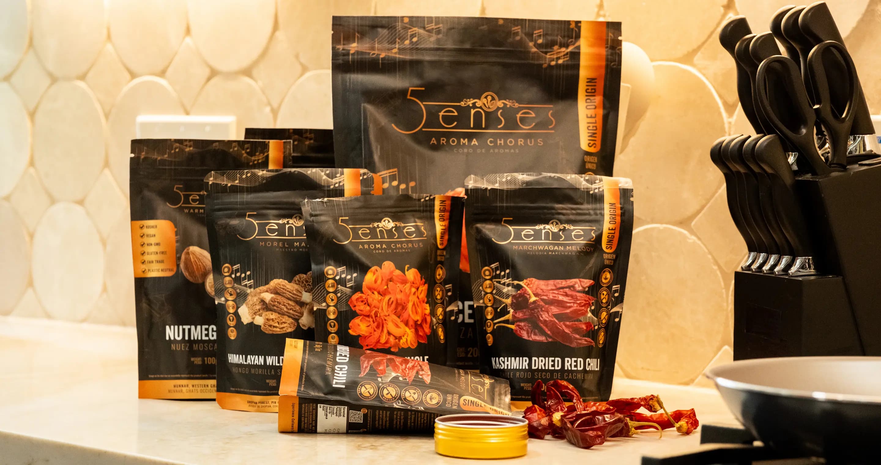 Wide angle shots of the products