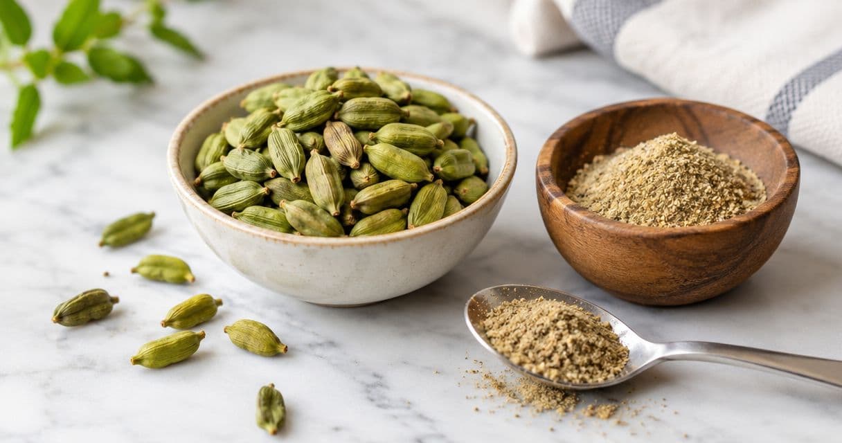 How many green cardamom pods equal a teaspoon of ground cardamom?