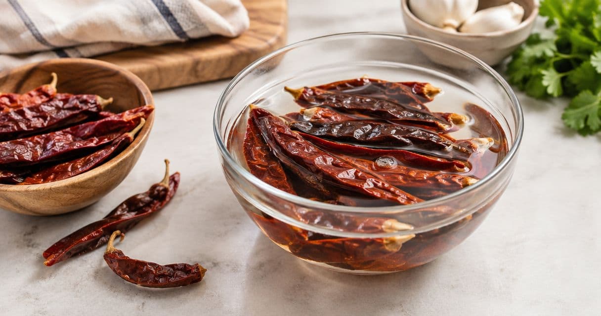 How do you rehydrate dried whole chili peppers?