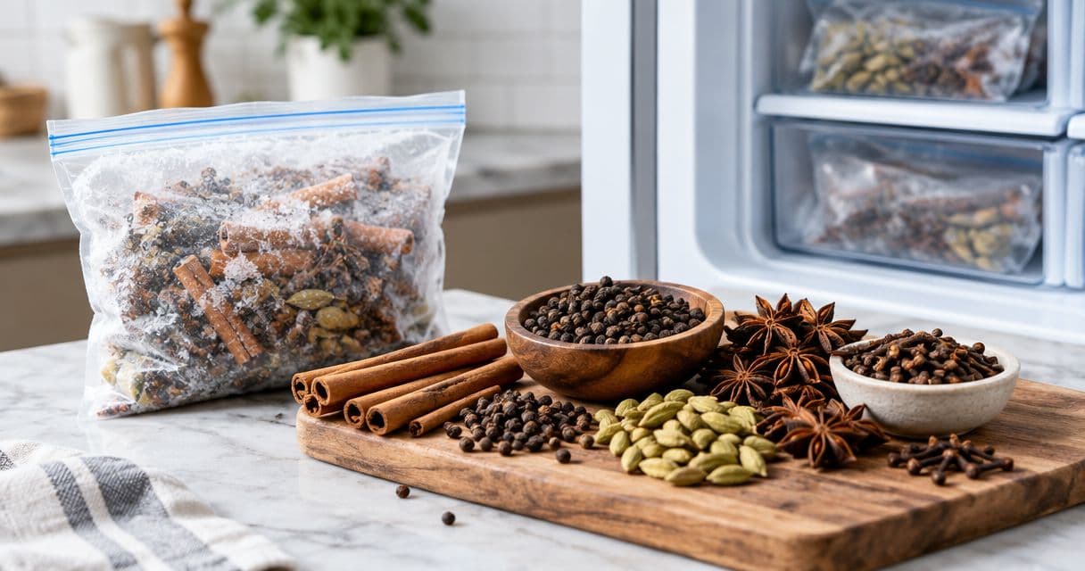 Can whole spices be frozen without losing flavor?