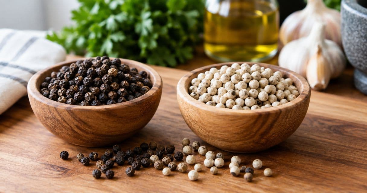 Is white pepper milder than black pepper in cooking?