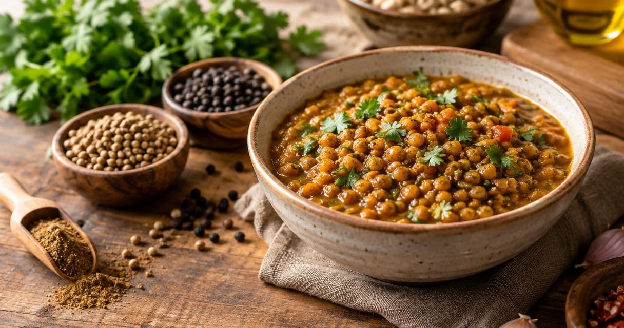 Single-origin spices for lentils: coriander, pepper, and warmth