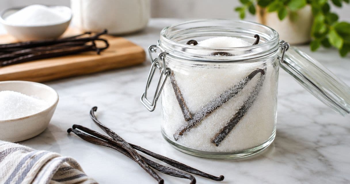 How long does it take whole vanilla beans to flavor sugar?
