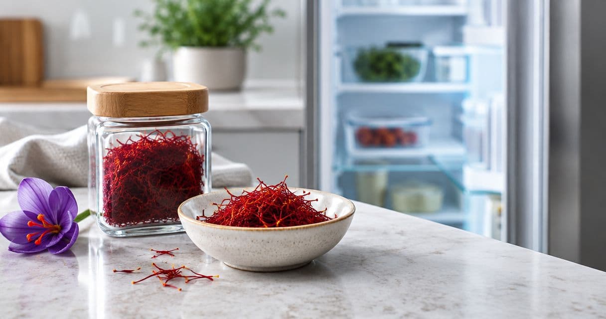 Does saffron lose potency if stored in the fridge?