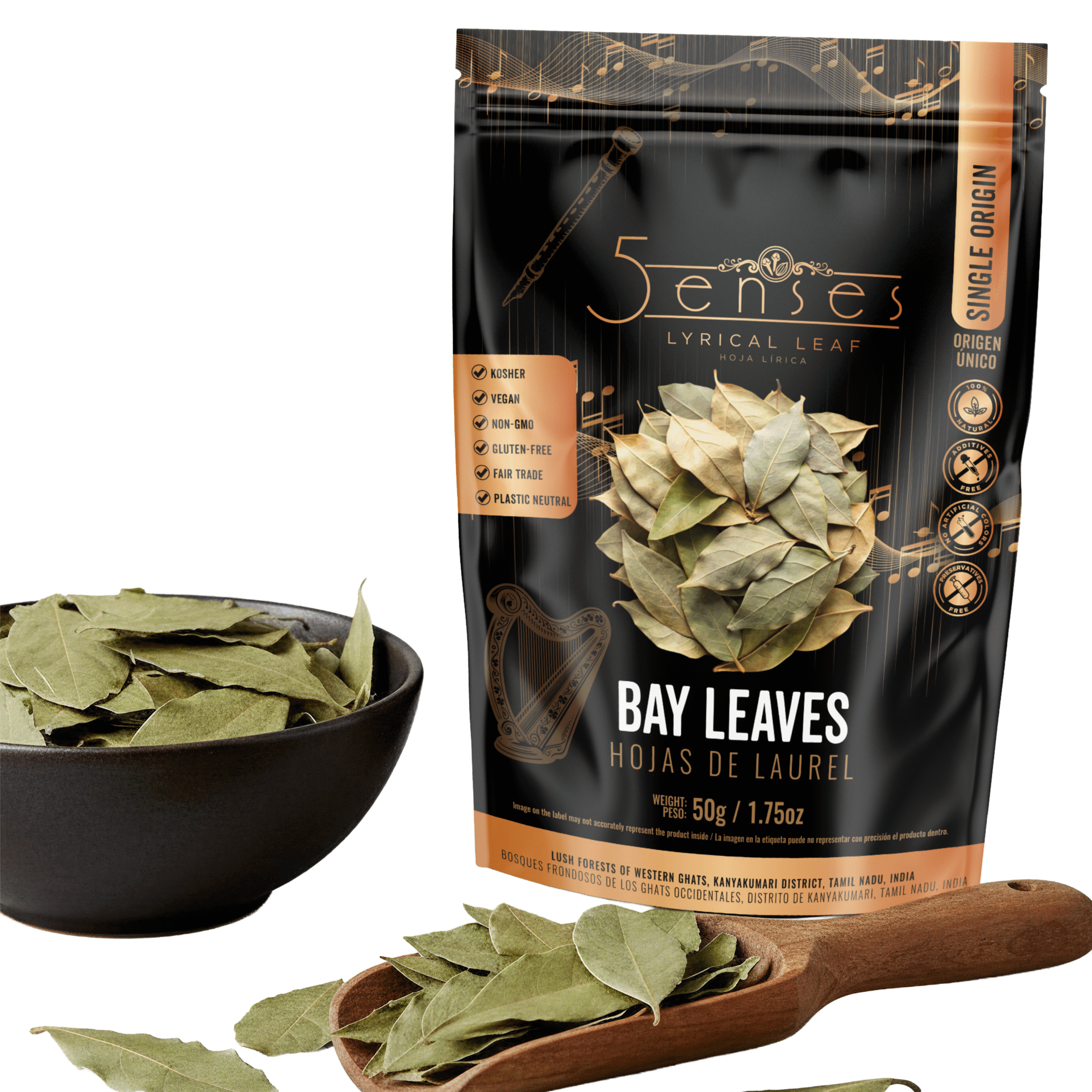 23 5Senses Bay Leaves | Hojas de Laurel | Lyrical Leaf | Single Origin, Non-GMO, Fairtrade, Kosher, Gluten-Free, Vegan - Image 1