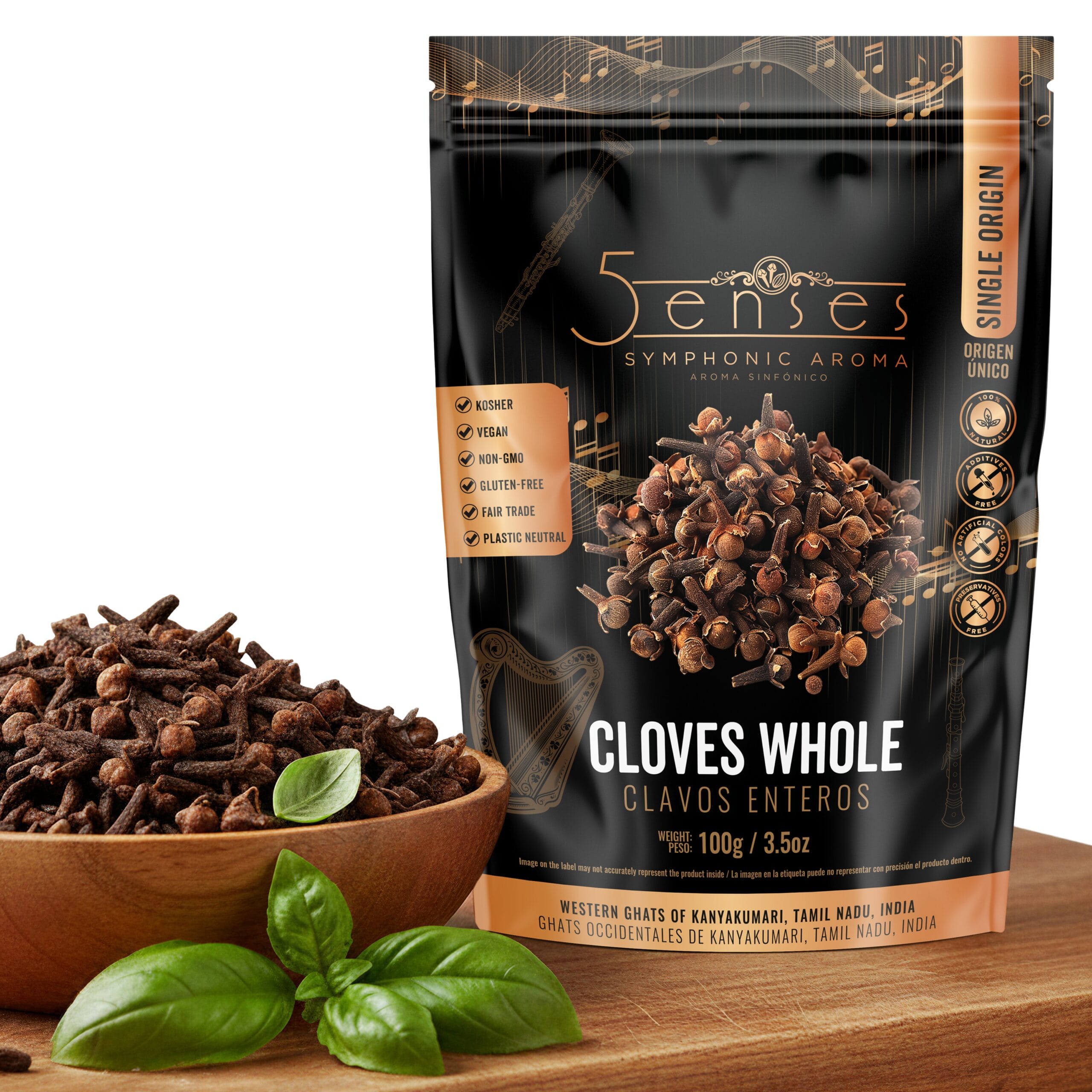 26 5Senses Cloves Whole | Clavos | Symphonic Aroma | Single Origin, Non-GMO, Fairtrade, Kosher, Gluten-Free, Vegan - Image 1