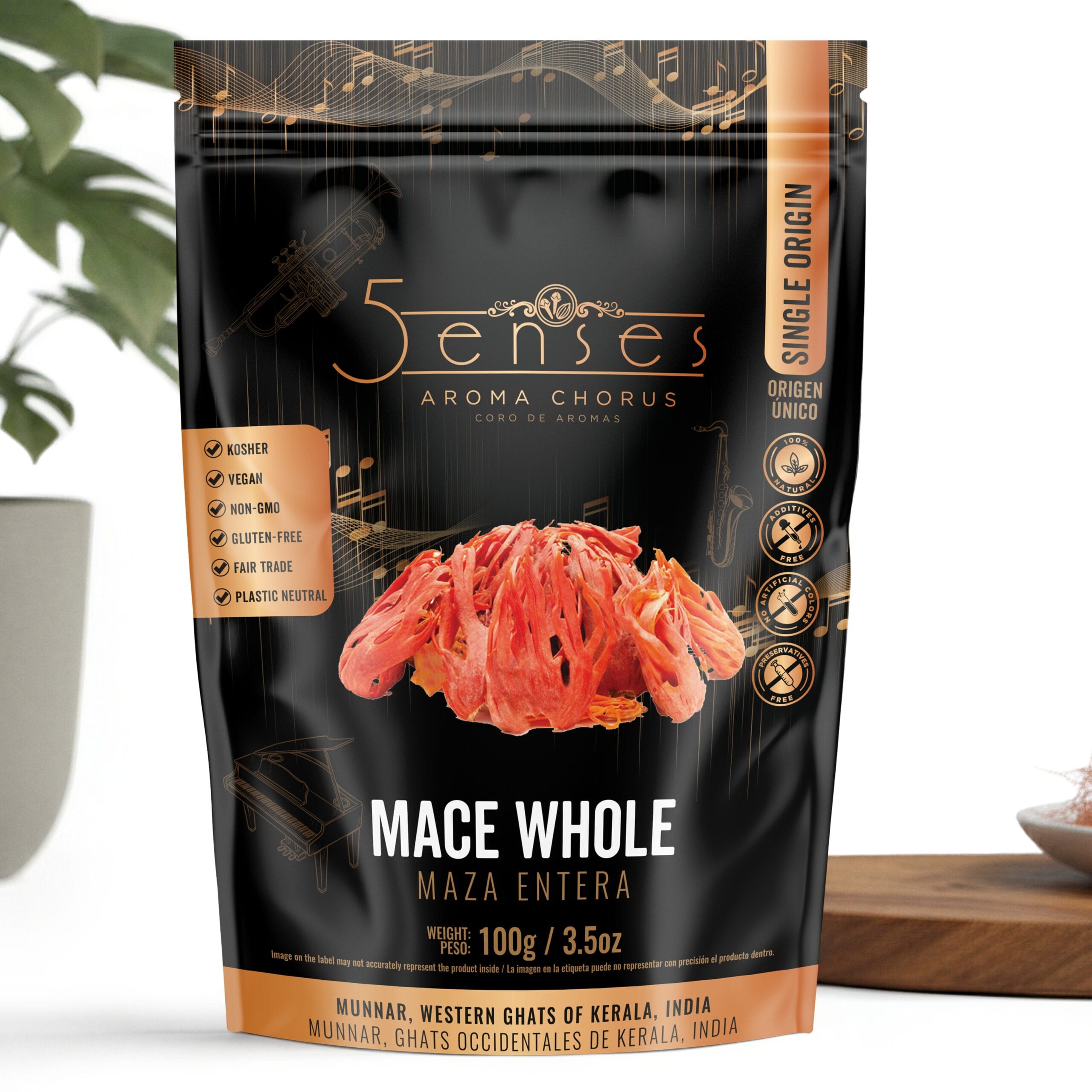 28 5Senses Mace Whole | Nutmace | Maza | Aroma Chorus | Single Origin, Non-GMO, Fairtrade, Kosher, Gluten-Free, Vegan - Image 1